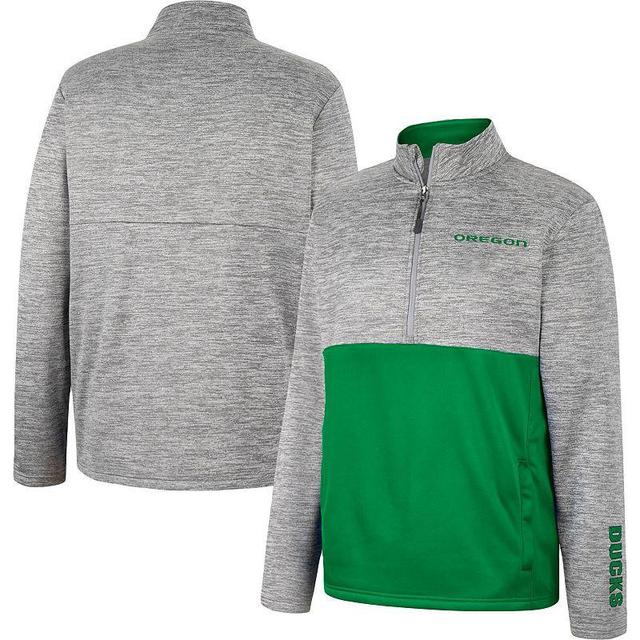 Mens Colosseum Heather Gray Oregon Ducks John Half-Zip Jacket Product Image