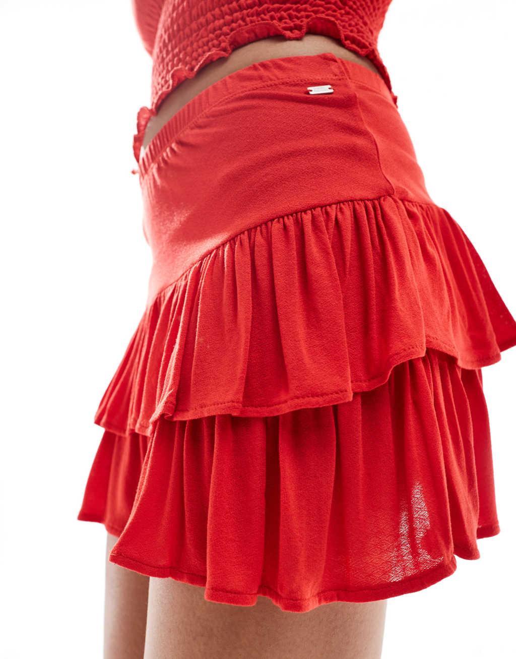 Pull&Bear rara mini skirt in red - part of a set Product Image