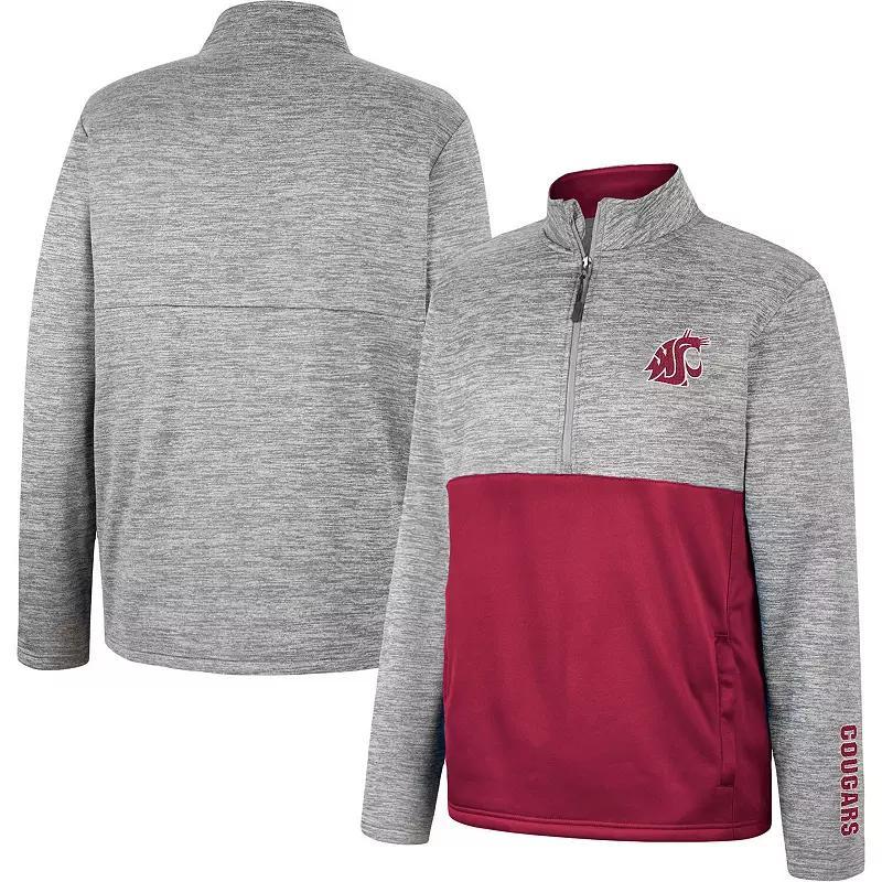 Mens Colosseum Gray Alabama Crimson Tide John Half-Zip Jacket Product Image