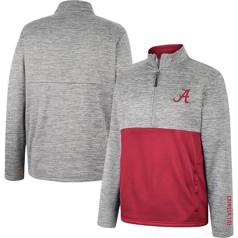 Mens Colosseum Gray Alabama Crimson Tide John Half-Zip Jacket Product Image