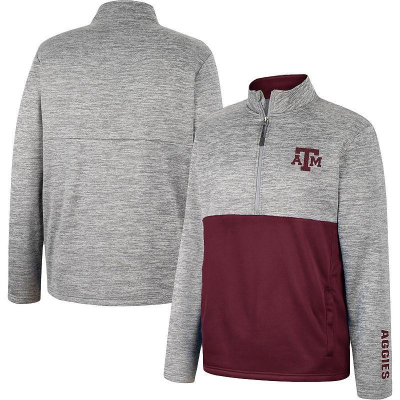 Mens Colosseum Heather Gray Oklahoma Sooners John Half-Zip Jacket Product Image