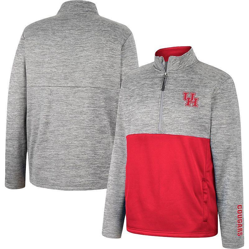 Mens Colosseum Heather Gray Houston Cougars John Half-Zip Pullover Jacket Product Image