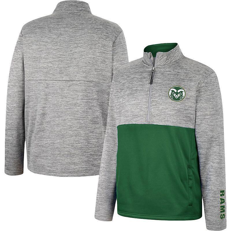 Mens Colosseum Gray Colorado State Rams John Half-Zip Jacket Product Image