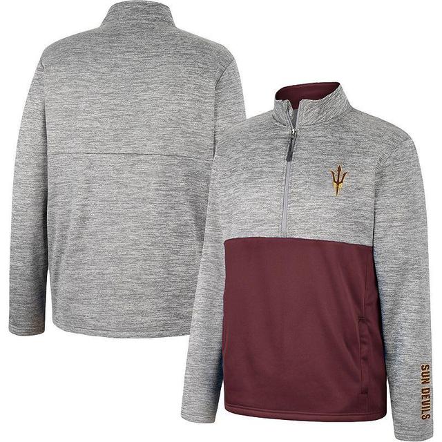 Mens Colosseum Gray Arizona State Sun Devils John Half-Zip Jacket Product Image