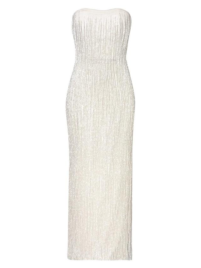 Womens Sarakiniko Magia Fringed Strapless Maxi Dress Product Image