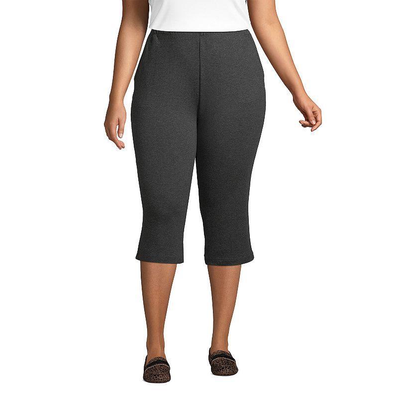 Plus Size Lands End Sport High Waist Pull-On Capri Pants, Womens Radiant Blue Product Image