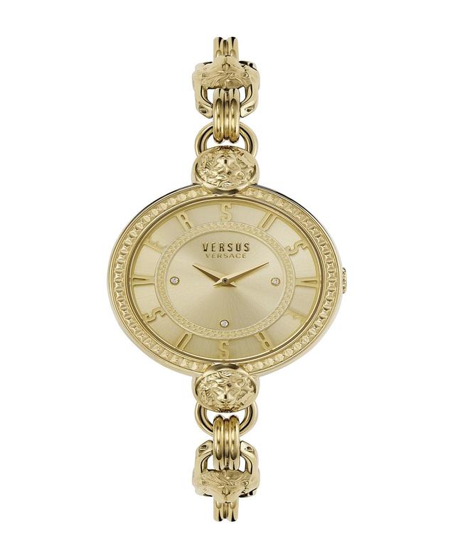 Versus Versace Womens Les Docks Two Hand Gold-Tone Stainless Steel Watch 36mm Product Image