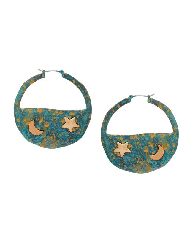 Robert Lee Morris Soho Womens Celestial Patina Hoop Earrings Product Image