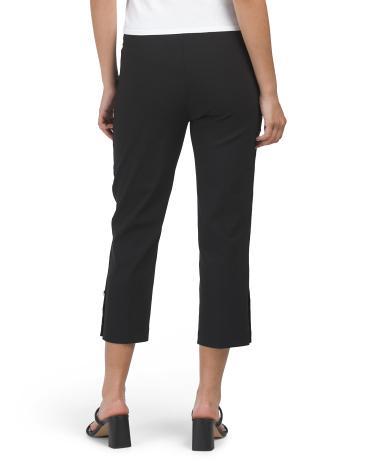 Cropped Pants With Button Side for Women | Spandex/Rayon/Nylon Product Image