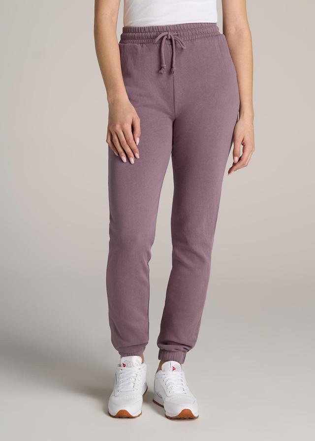 Wearever Fleece SLIM-FIT High-Waisted Women's Garment Dye Sweatpants in Smoked Mauve Female Product Image