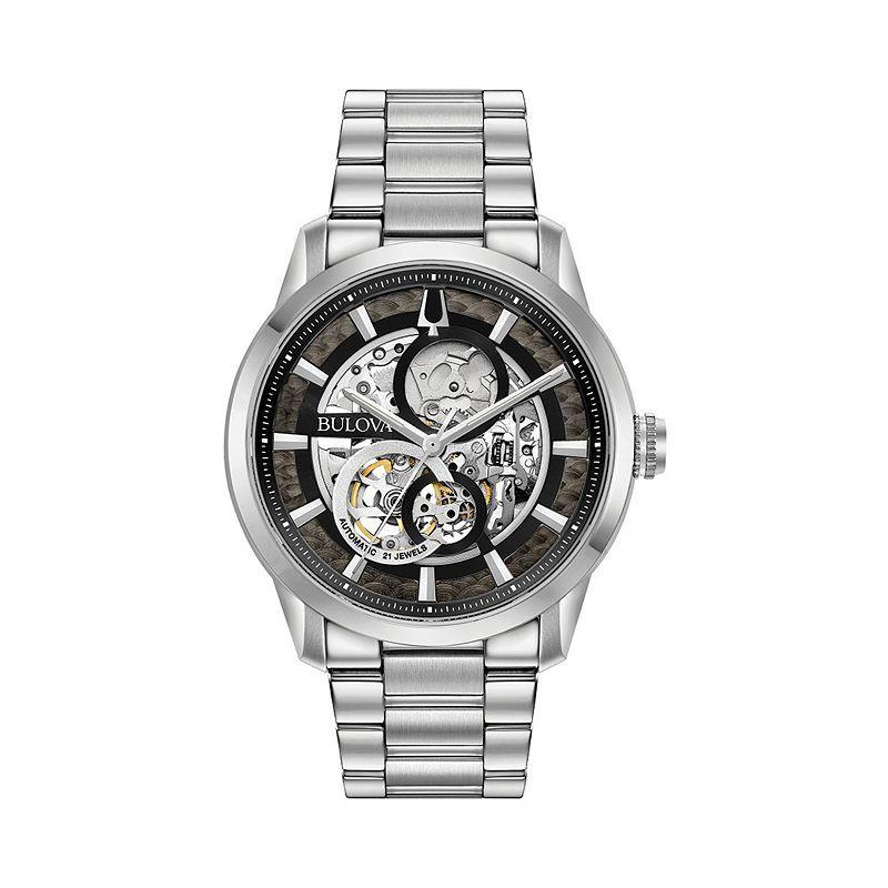 Bulova Mens Automatic Sutton Stainless Steel Bracelet Watch 43mm Product Image