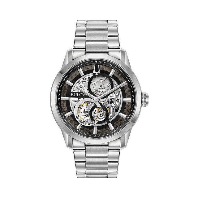 Bulova Sutton Mens Silver Tone Stainless Steel Bracelet Watch 96a208, One Size Product Image