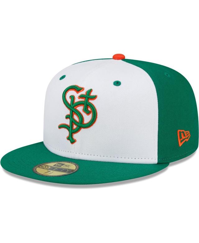 New Era Mens White St. Paul Saints Theme Night 59FIFTY Fitted Hat - White, Green Product Image