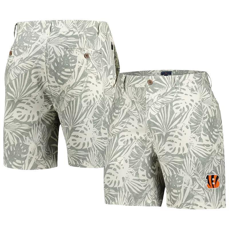 Mens Margaritaville Gray Cincinnati Bengals Sandwashed Monstera Print Amphib Shorts Product Image