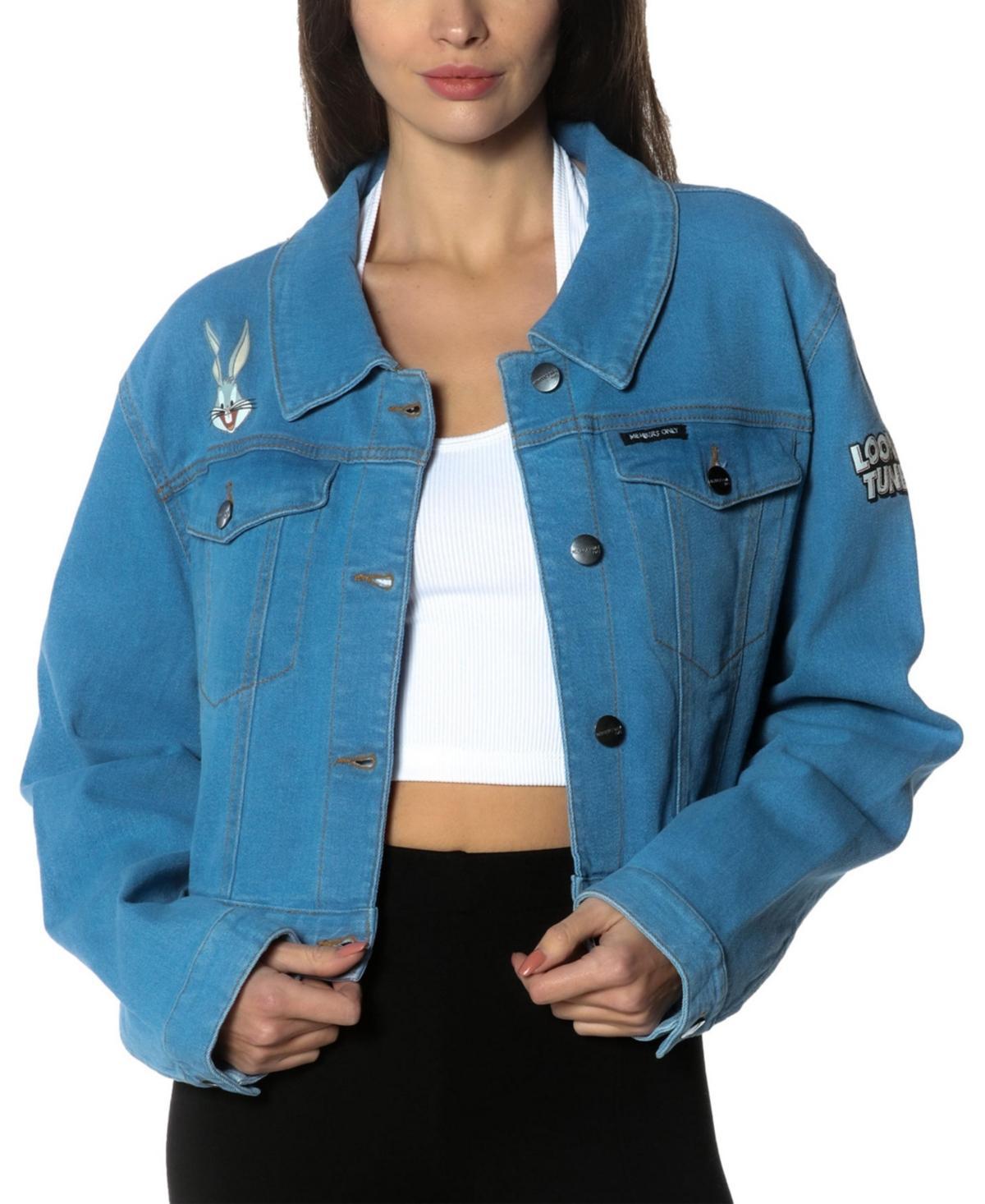 Members Only Womens Looney Tunes Bugs Bunny Denim Jacket Product Image