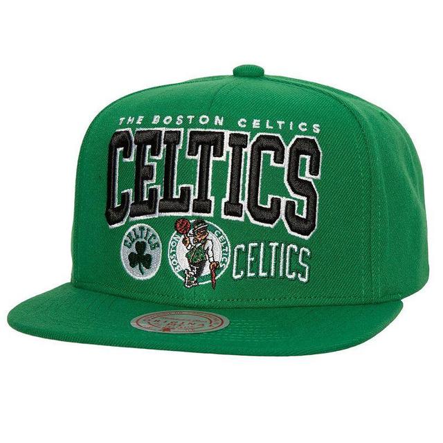 Mens Mitchell & Ness Kelly Green Boston Celtics Champ Stack Snapback Hat Product Image