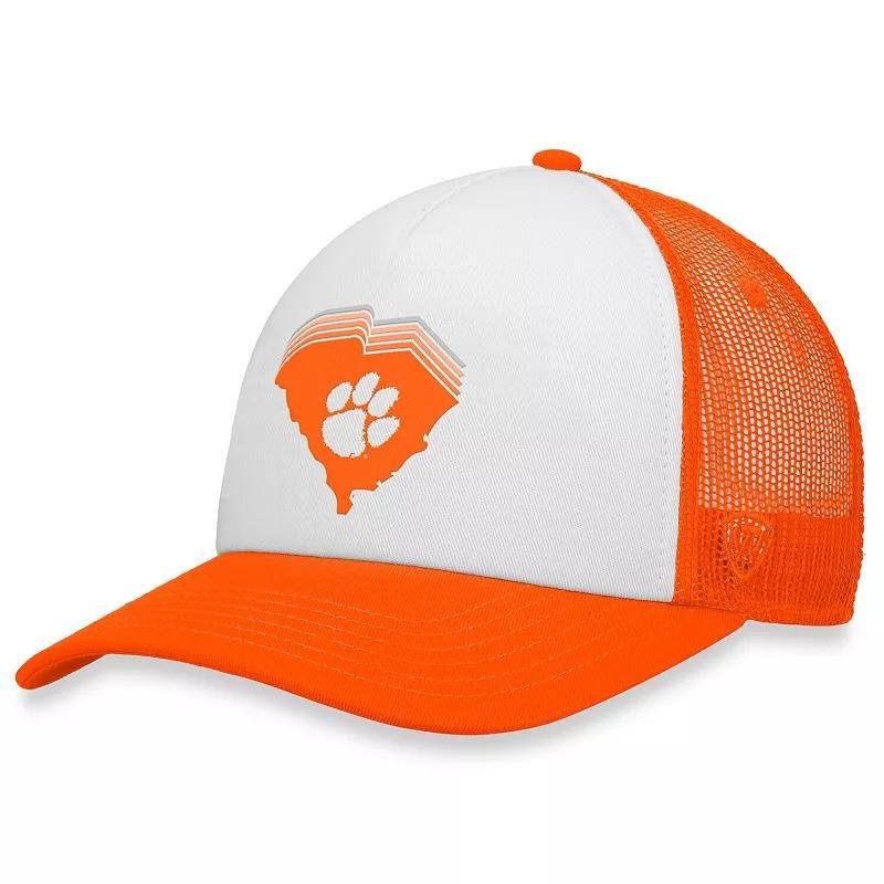 Mens Top of the World /Orange Clemson Tigers Tone Down Trucker Snapback Hat Product Image