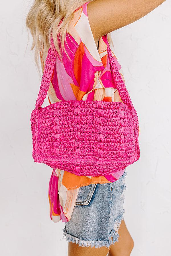 Sunny Days Ahead Woven Purse in Hot Pink Product Image