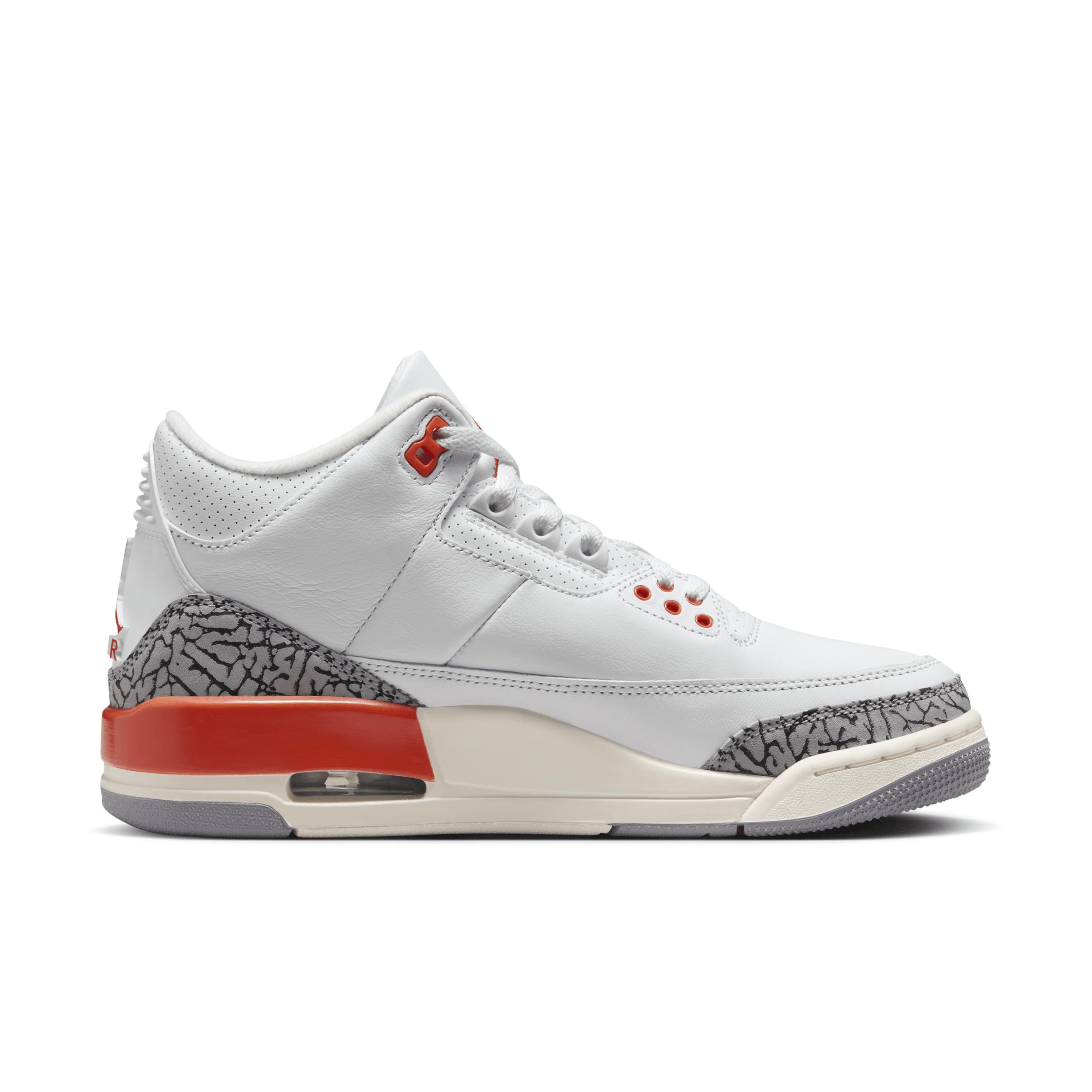 Jordan Womens Retro 3 - Shoes White/Cosmic Clay Product Image