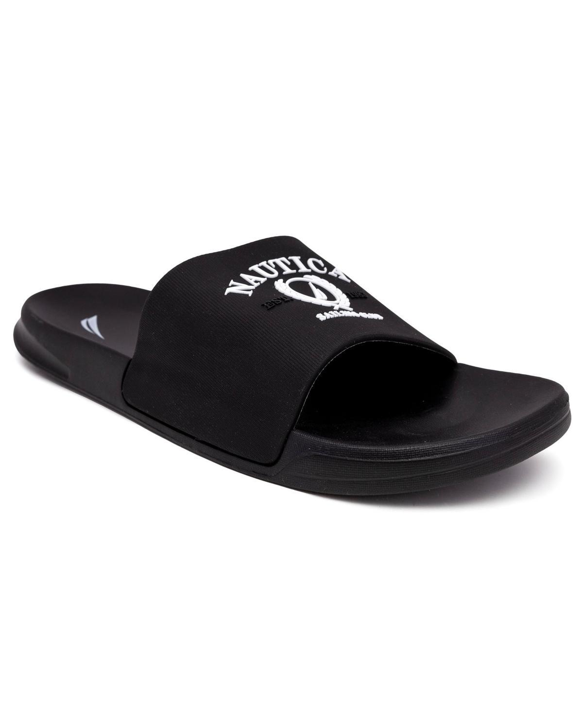 Nautica Mens Porter 3 Pool Slip On Slides - Black Product Image