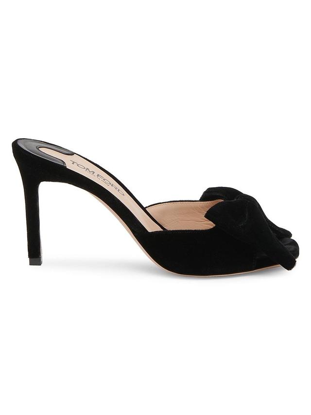 Womens Brigitte 85MM Open-Toe Velvet Pumps Product Image