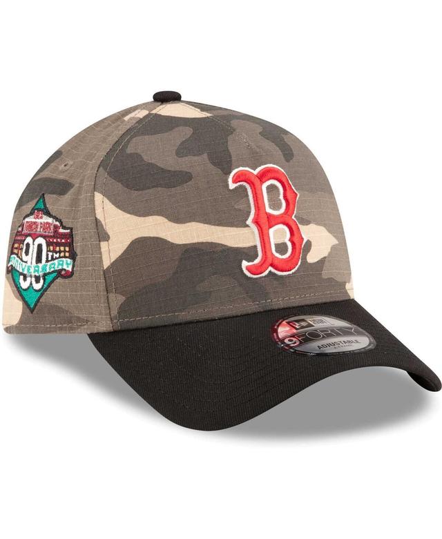 Mens New Era Boston Red Sox Camo Crown A-Frame 9FORTY Adjustable Hat Product Image