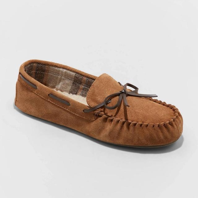 Mens Topher Moccasin Leather Slippers - Goodfellow & Co Dark Chestnut 12 Product Image