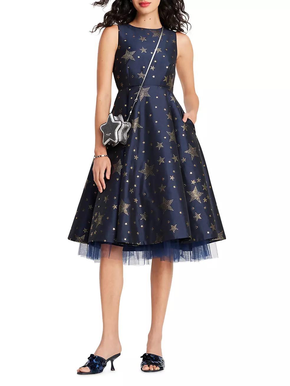 Starlight Brocade Midi-Dress Product Image