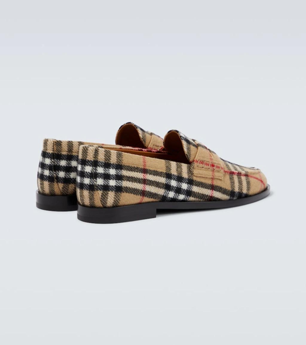 BURBERRY Hackney Check Penny Loafer In Archive Beige Check Product Image