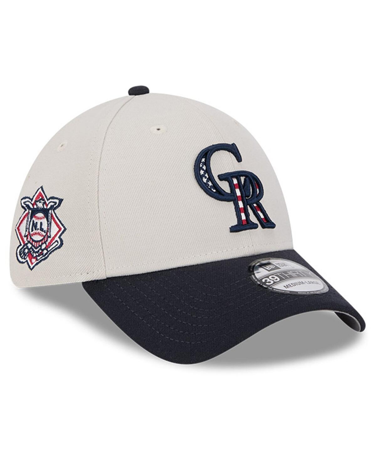 Mens New Era Khaki/Black Colorado Rockies 2024 Fourth of July 39THIRTY Flex Hat Product Image