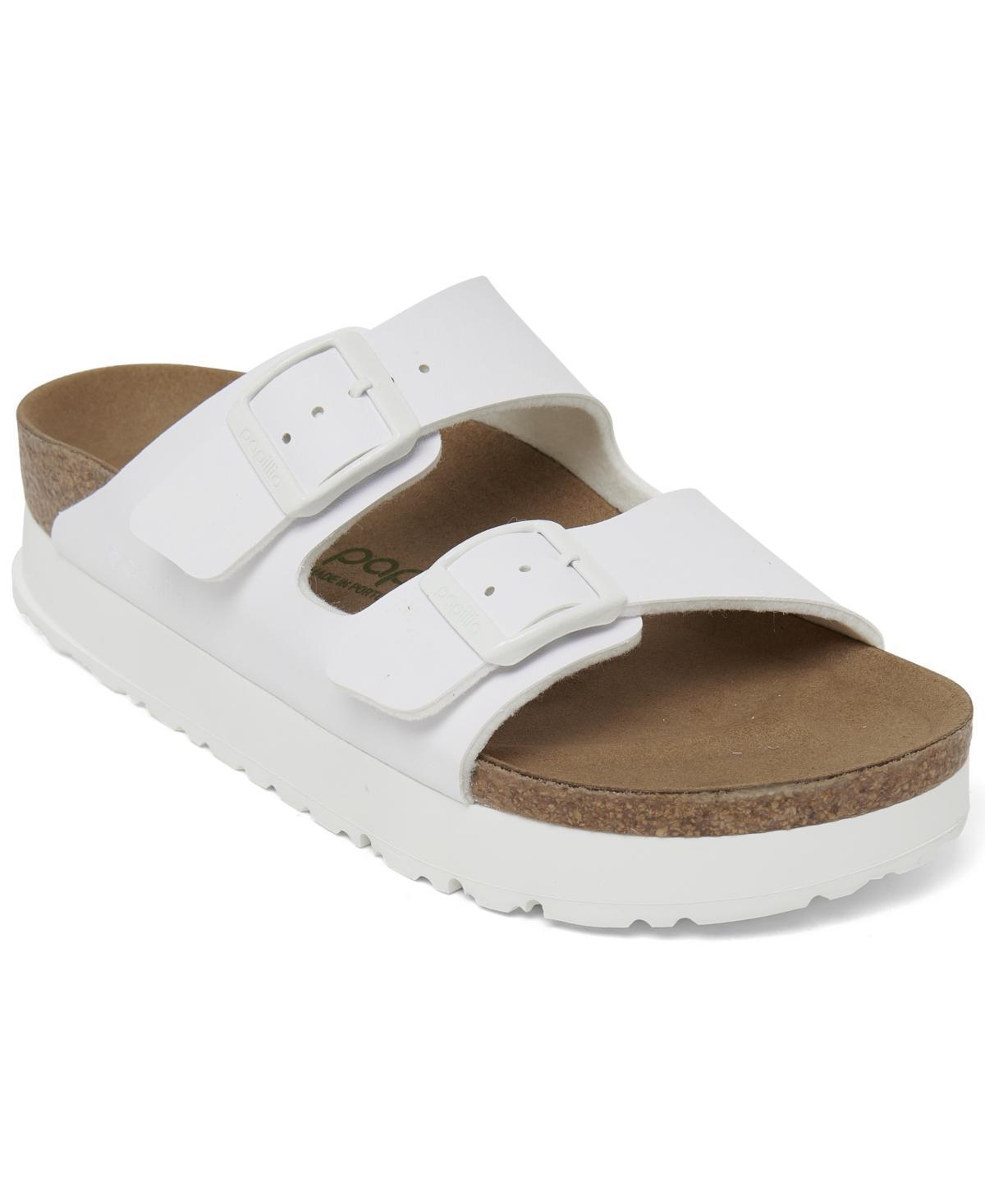 Birkenstock Womens Arizona Platform Flex - Shoes White/Brown Product Image