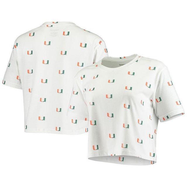 Womens Miami Hurricanes Cropped Allover Print T-Shirt Product Image