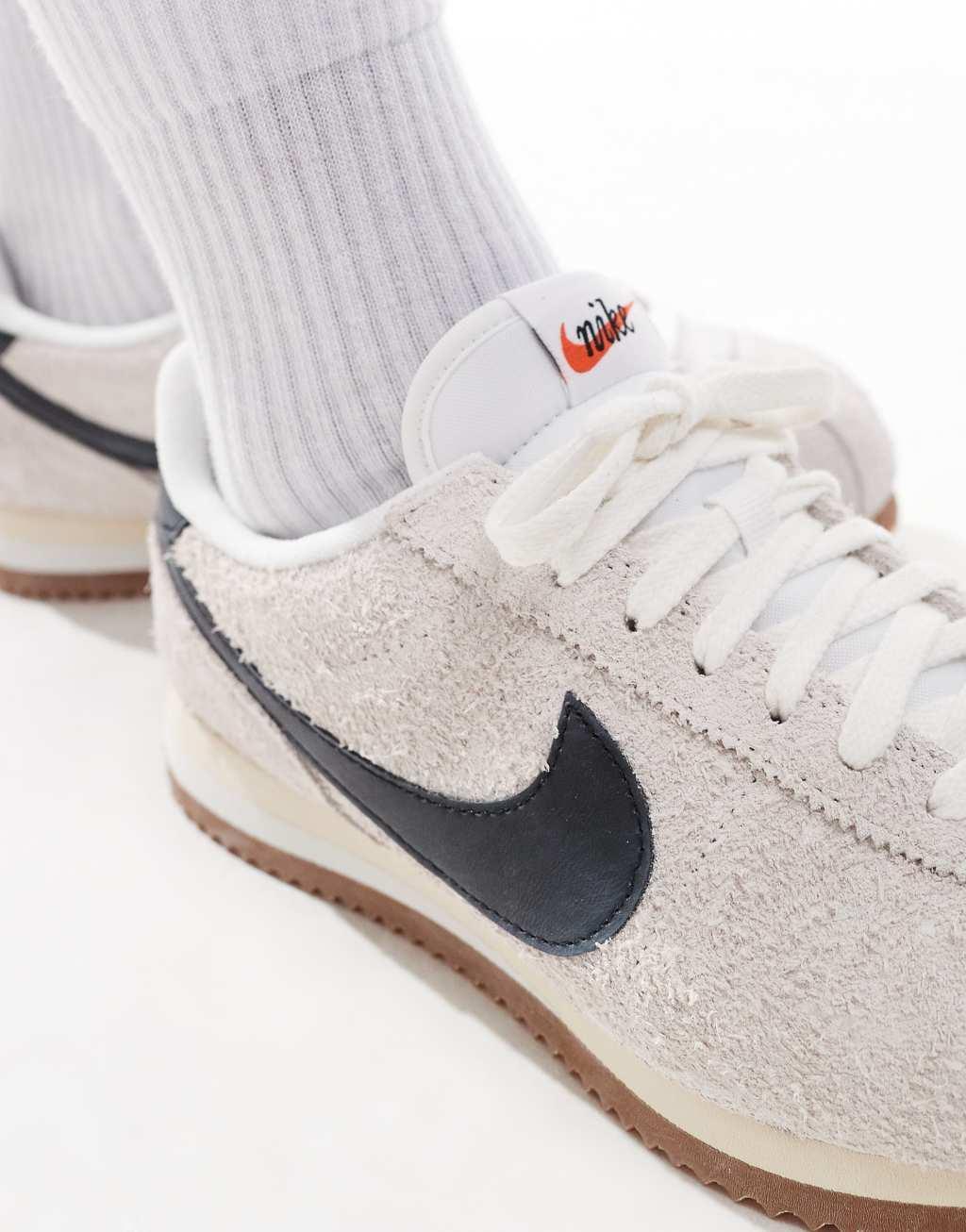 Nike Cortez Suede sneakers in white and black Product Image