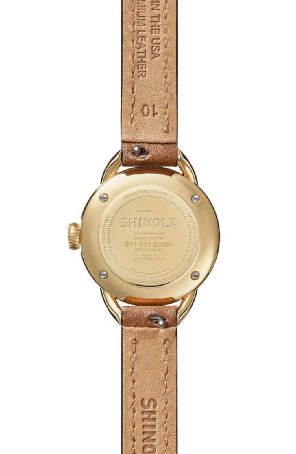 SHINOLA Runabout Leather Strap Watch, 25mm In Light Silver Product Image