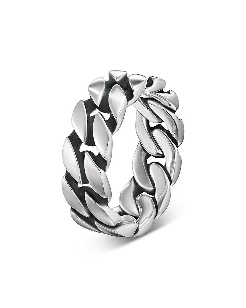 Men's Curb Chain Ring in Silver, 8mm Product Image