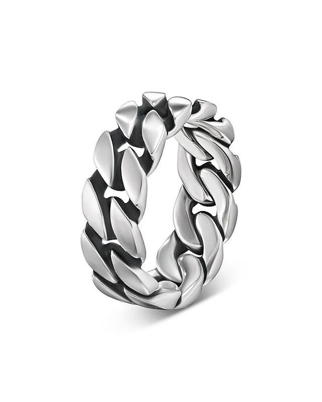 Mens Curb Chain Ring in Silver, 8mm Product Image