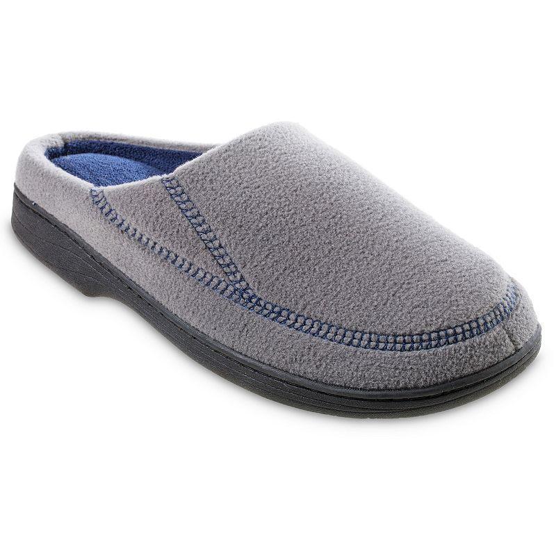 isotoner Recycled Fleece Roman Hoodback Mens Slippers Grey Product Image