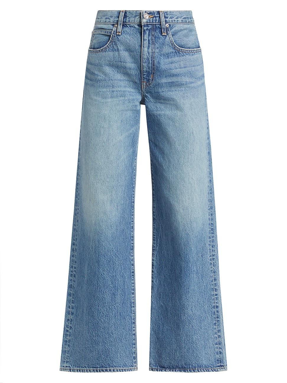 Womens Selena Mid-Rise Wide-Leg Jeans Product Image