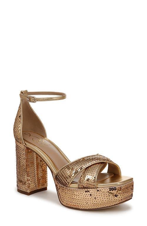 SAM EDELMAN Jullian Sequin Platform Heels In Gold Product Image