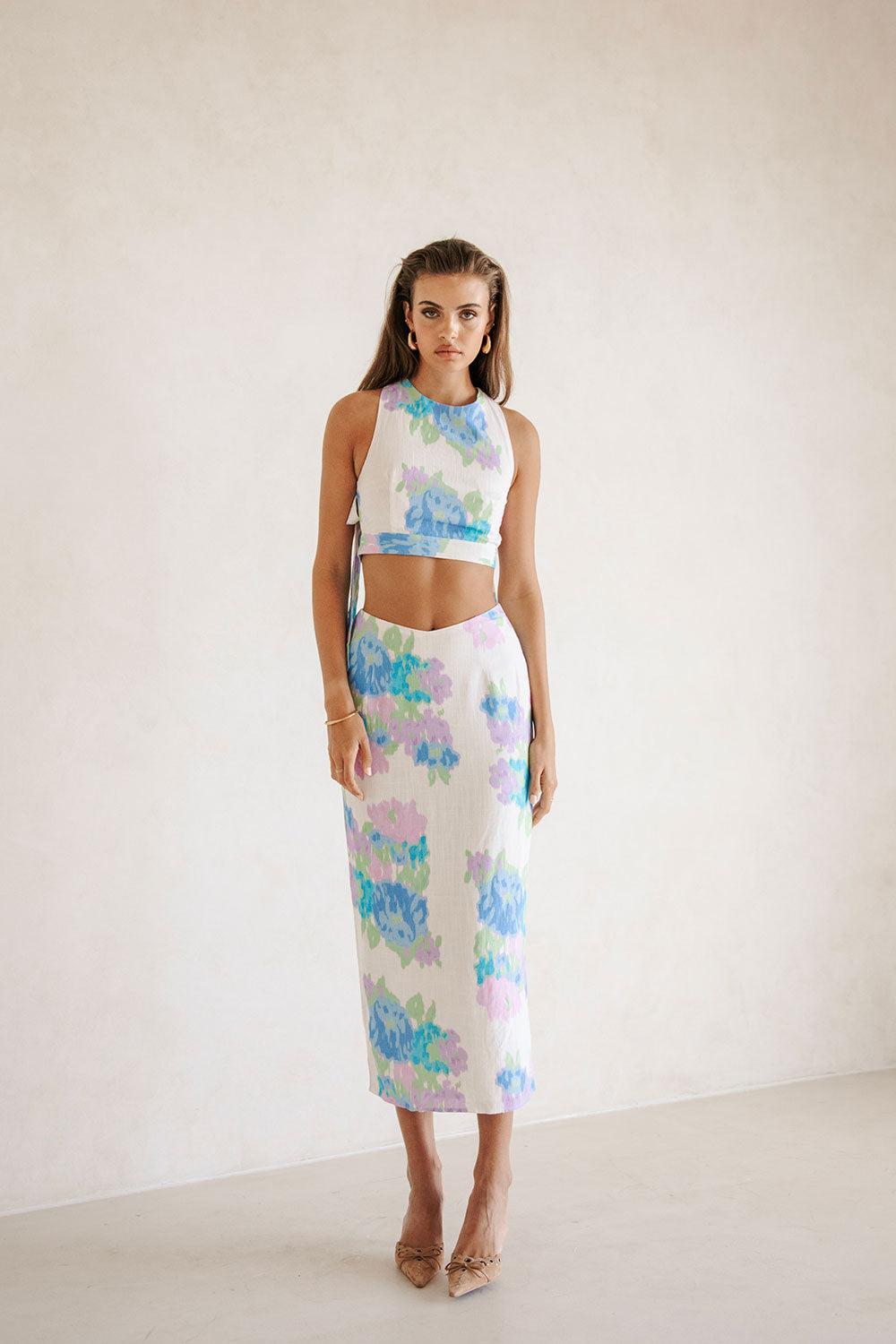 Darlia Midi Skirt - Cascade Floral Product Image