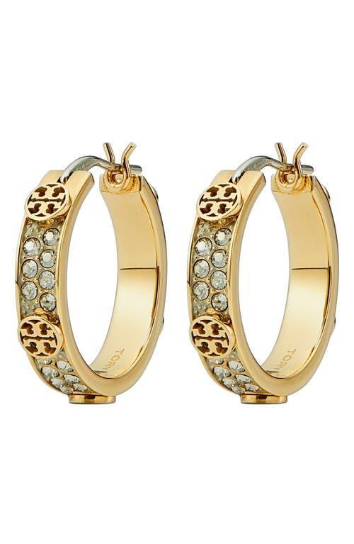 Tory Burch Small Miller Crystal Hoop Earrings Product Image