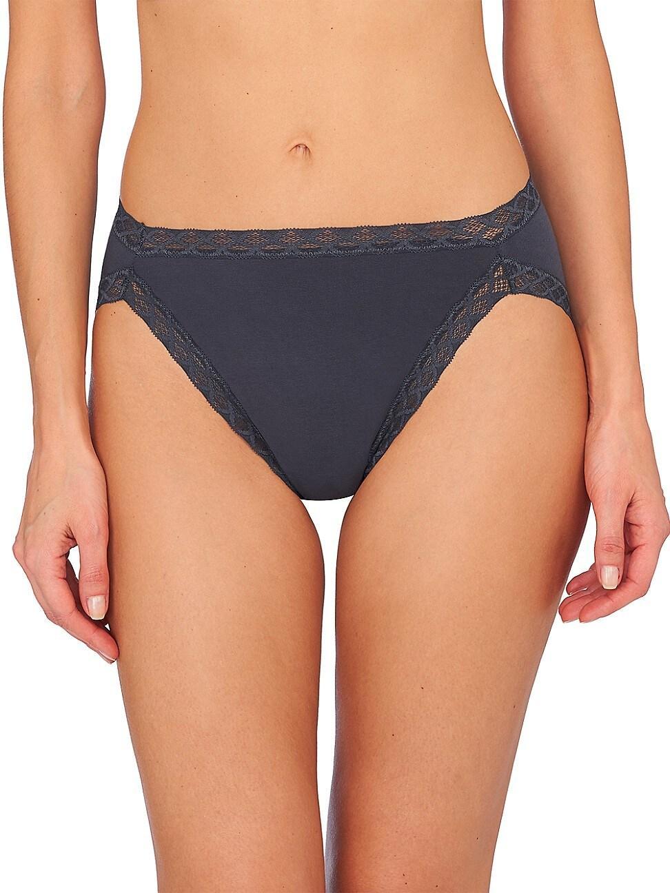 Natori Bliss Lace-Trim Cotton French-Cut Brief Underwear 152058 Product Image