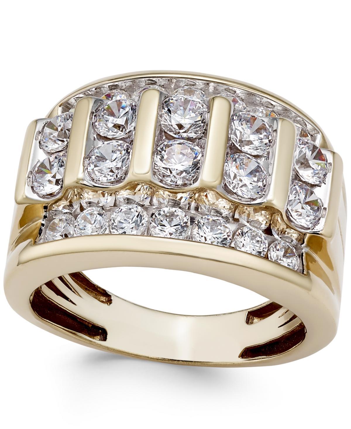 Mens Diamond Elevated Cluster Ring (3 ct. t.w.) in 10k Gold Product Image