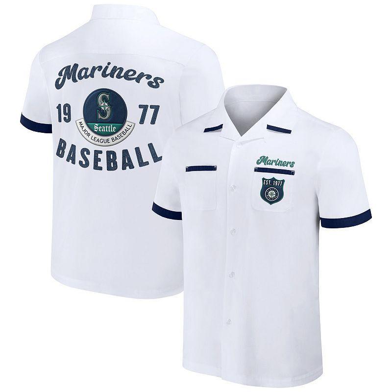 Mens Darius Rucker Collection by Fanatics White Seattle Mariners Bowling Button-Up Shirt Product Image