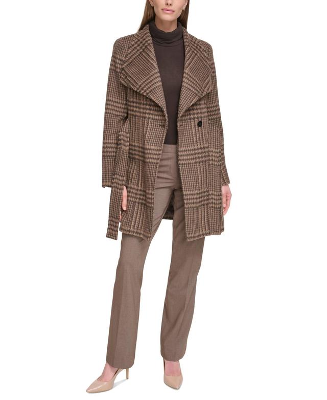 Calvin Klein Womens Asymmetrical Belted Wrap Coat, Created for Macys - Beige Product Image