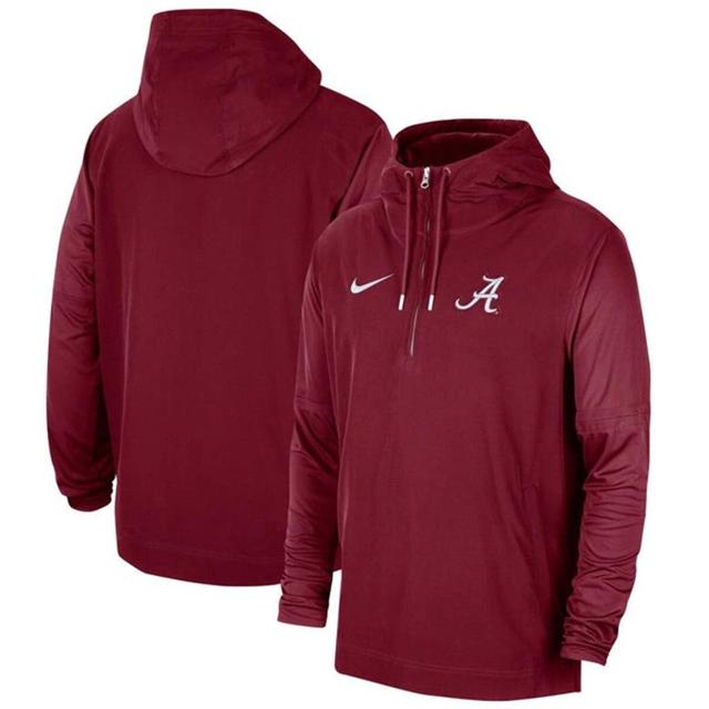 NIKE Crimson Alabama Crimson Tide 2023 Coach Half-zip Hooded Jacket Product Image