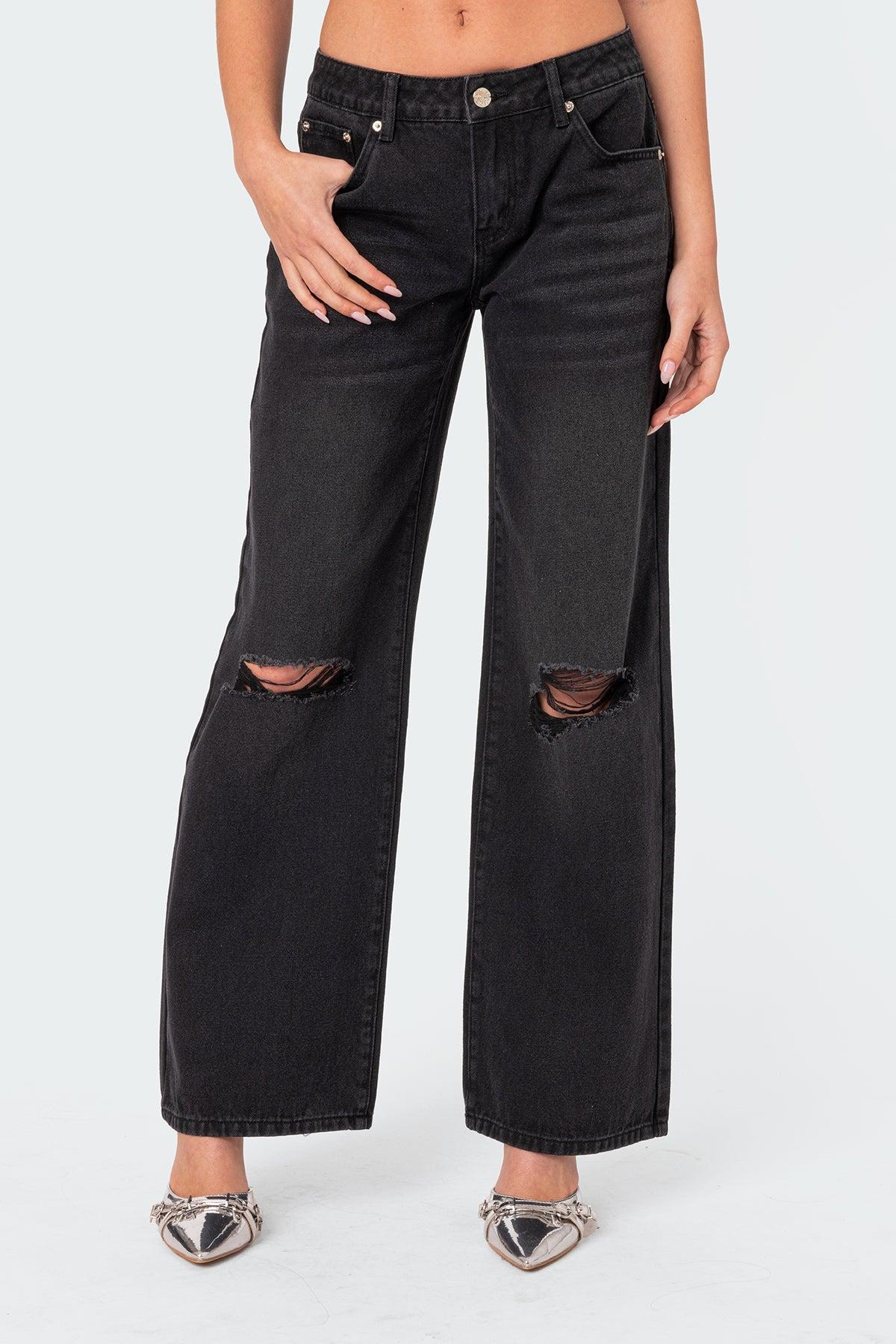 Debbie Distressed Low Rise Jeans Product Image