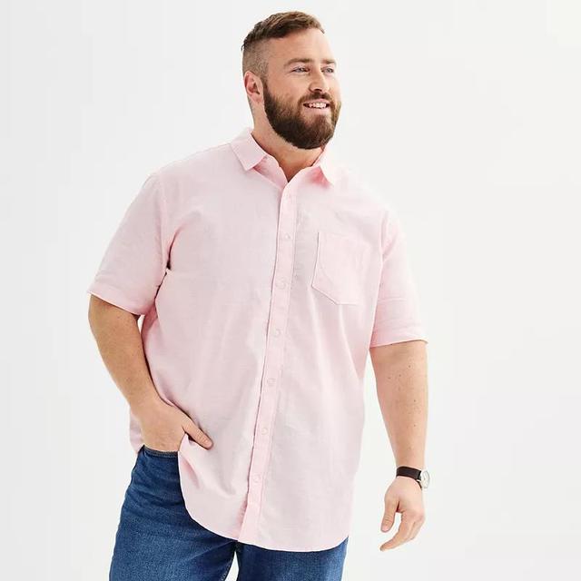 Big & Tall Sonoma Goods For Life Perfect-Length Linen Blend Button-Down Shirt, Mens Subtle Linen Pink Product Image