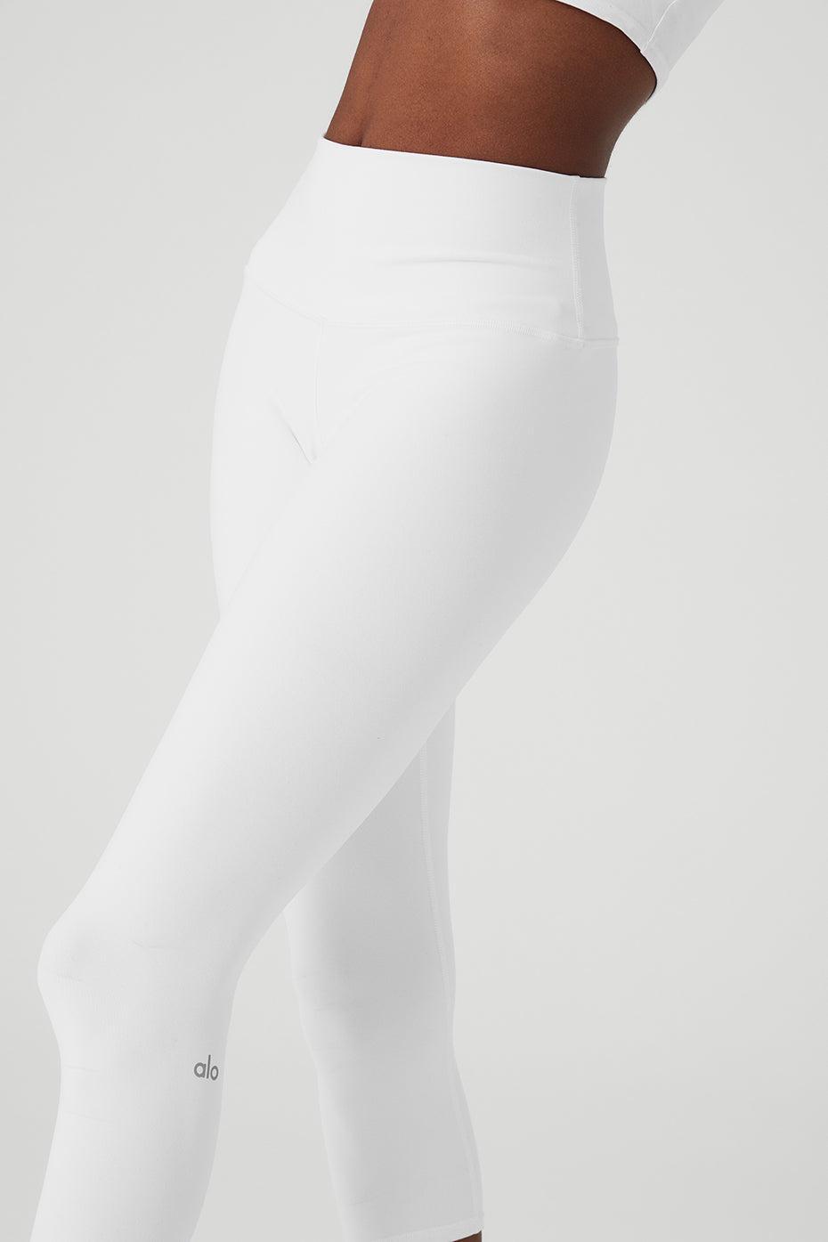 High-Waist Airbrush Capri - White Female Product Image