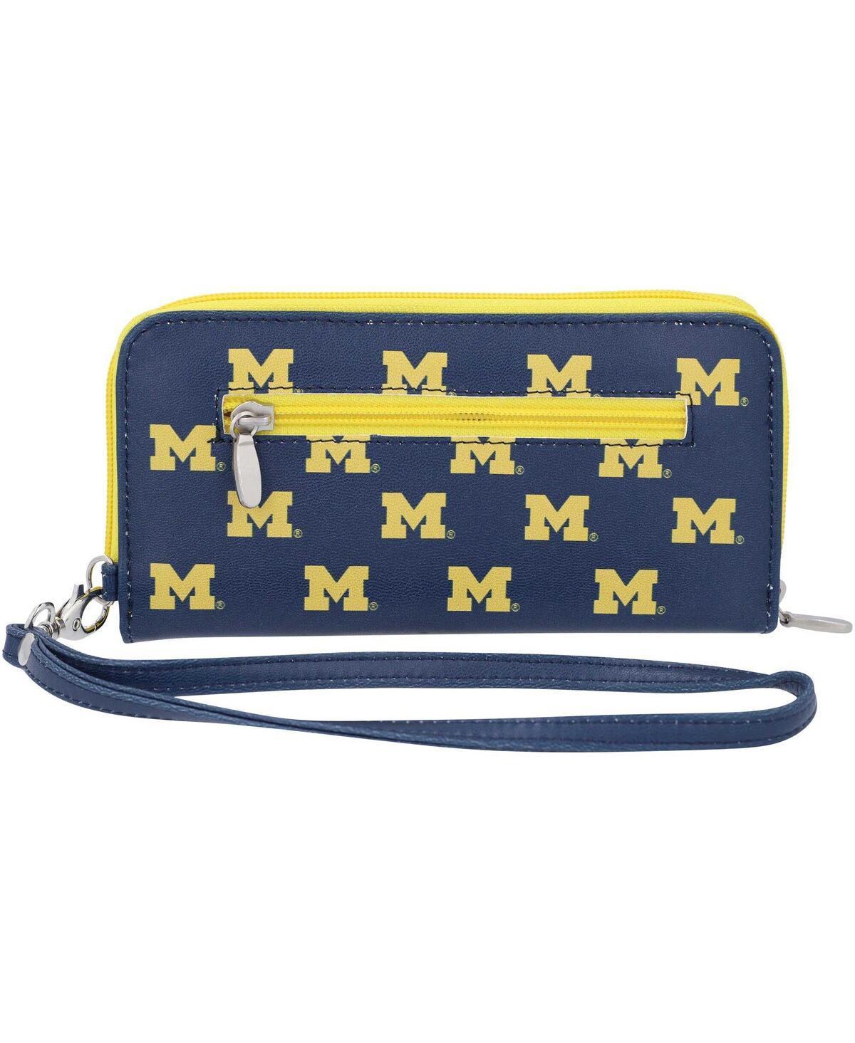 Womens Michigan Wolverines Zip-Around Wristlet Wallet - Blue Product Image